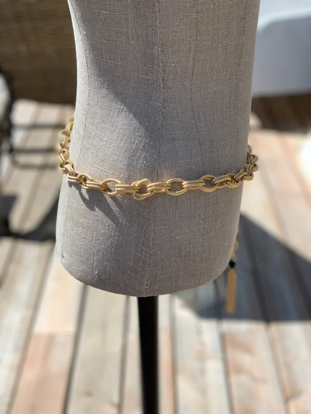 Vintage 70s Gold Hip Waist Chain Belt Bikini Body Jewelry 41 Inch Beach Festival - Picture 5 of 9